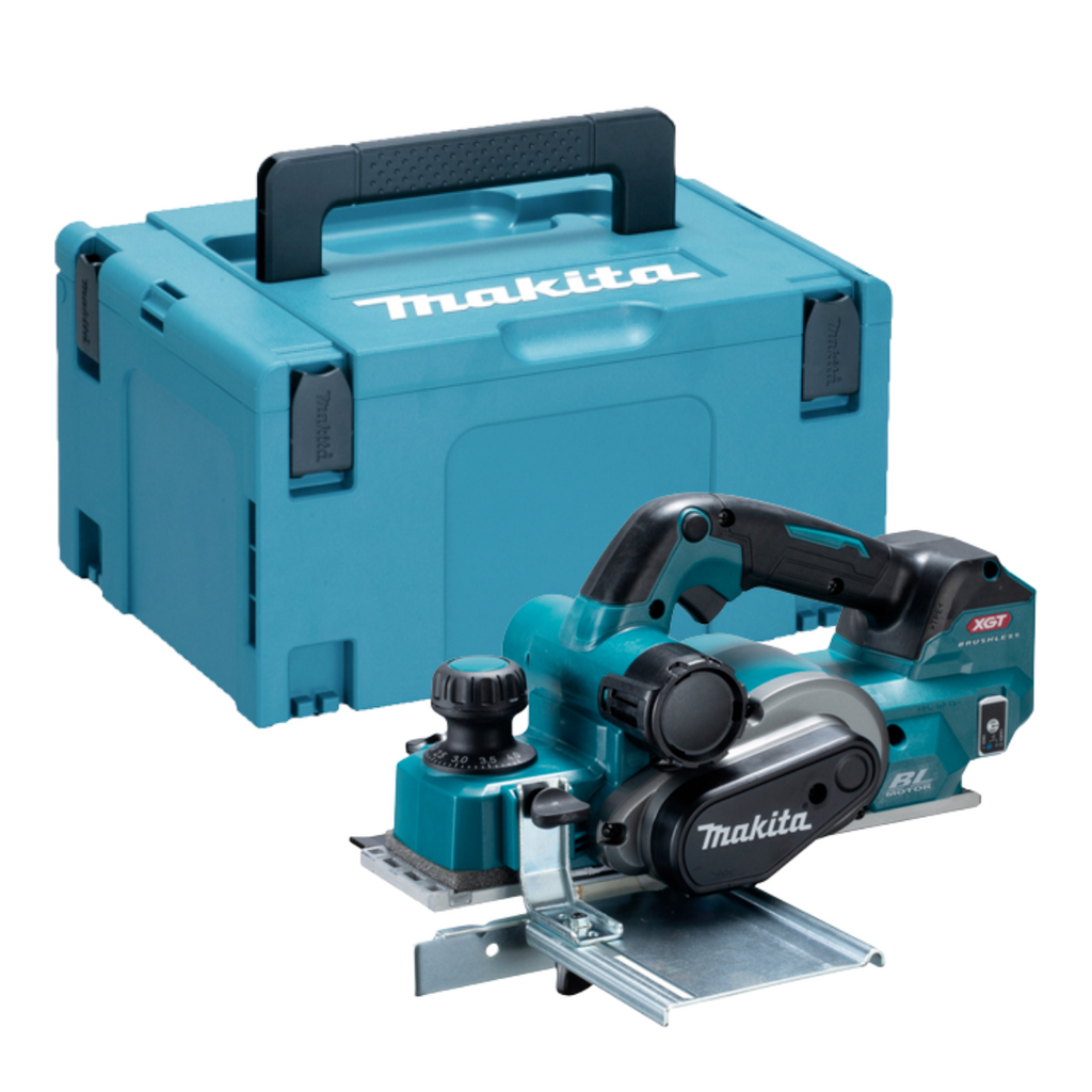 Rabot Makita KP001GZ03 40V MAX XGT AWS sans balais 82 mm dans mallette de transport Makpac Or