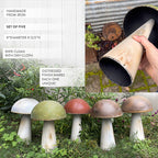 12 Inch Iron Handmade Mushroom Garden Decor, Set of 5