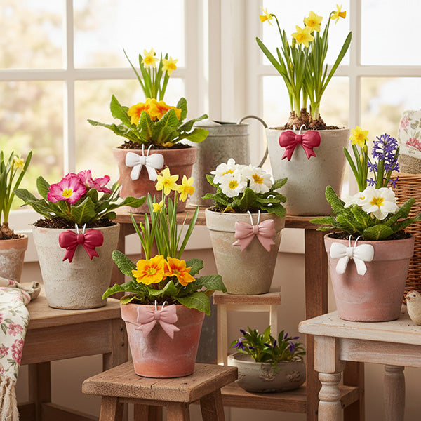 Coquette Bow Pot Hangers, Set of Two, Choose Your Color