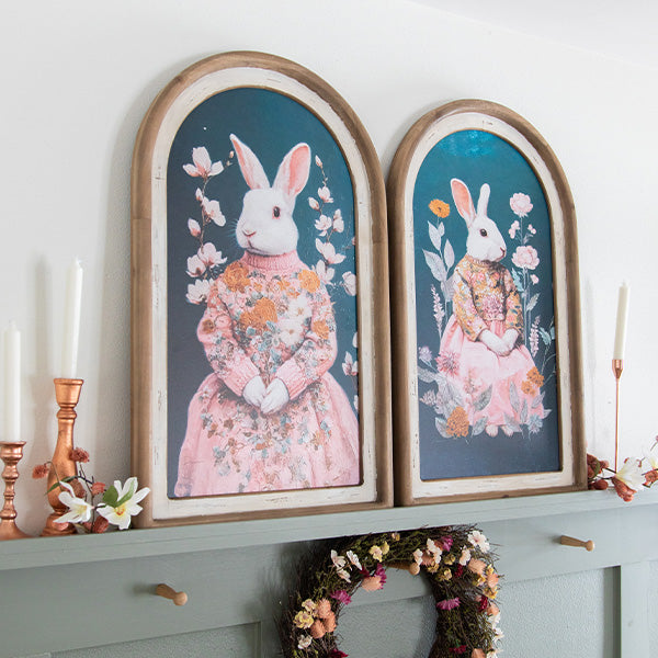 Double-Sided Vintage Bunny Arch Prints Set of 2 | Switch-a-Print Series