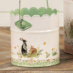 Scalloped Edge Easter Bunny Metal Buckets, Set of Three