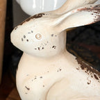 Weathered Cream Bunny Figurines, Set of 2 | Indoor/Outdoor