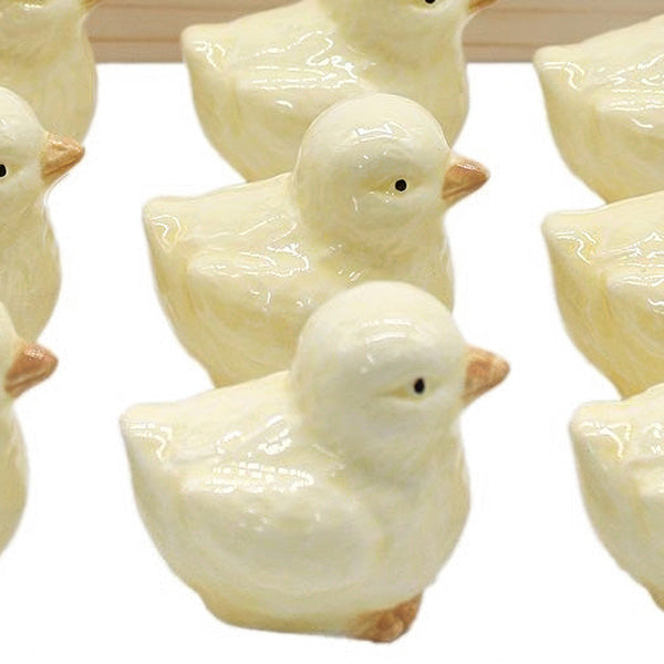 Cream Easter Duckling Figurines, Set of 12