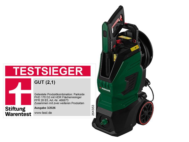 PARKSIDE® Nettoyeur haute pression «PHD 170 D2», avec système de démarrage/arrât automatique