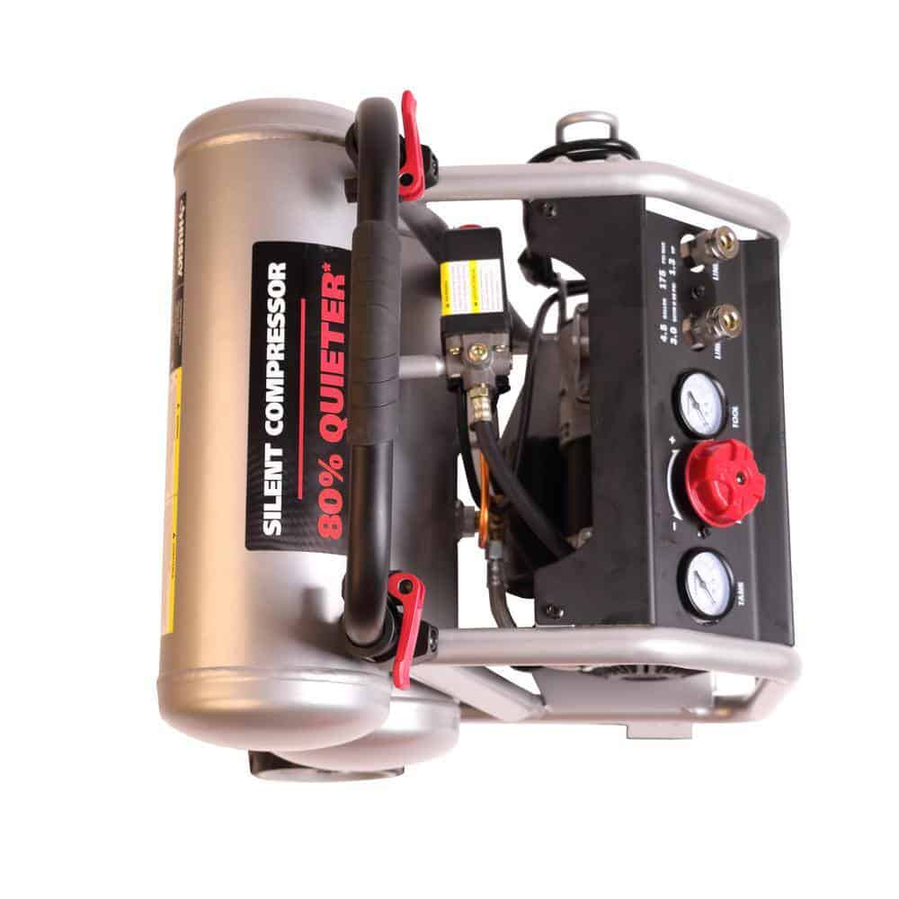 Husky 3320445 4.5 Gal. Portable Silent Air Compressor – Electric-Powered