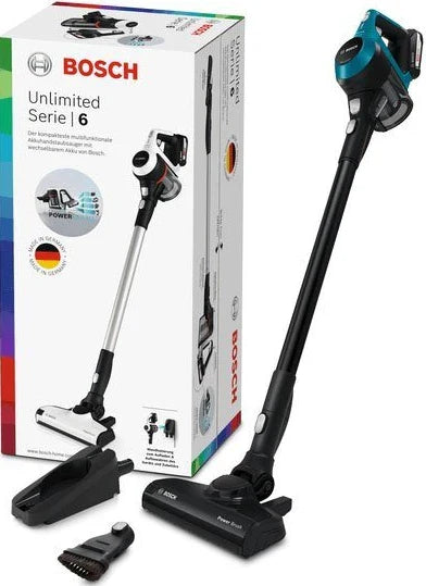 Aspirateur balai sans fil Bosch Unlimited 6 BKS6111P, filtre hygiénique, 18V, bleu