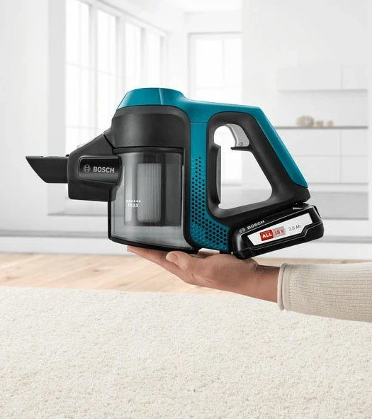 Aspirateur balai sans fil Bosch Unlimited 6 BKS6111P, filtre hygiénique, 18V, bleu