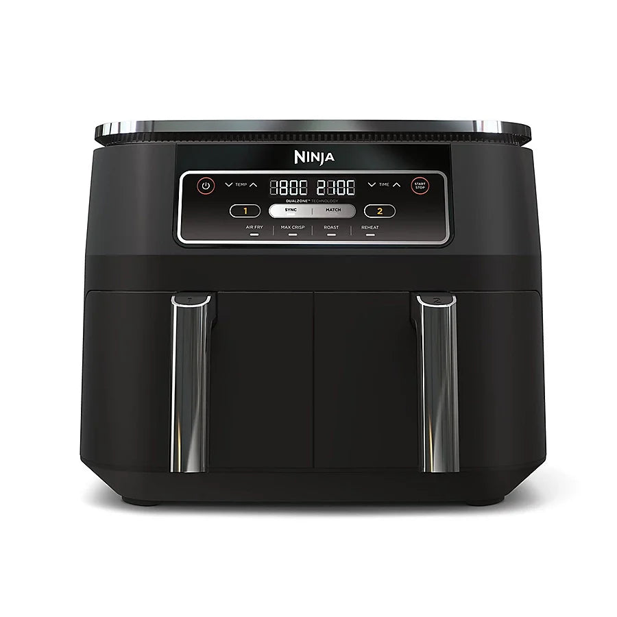 Ninja AF200UK Foodi Friteuse à air chaud 4-en-1 à double zone 7,6 L, Noir
