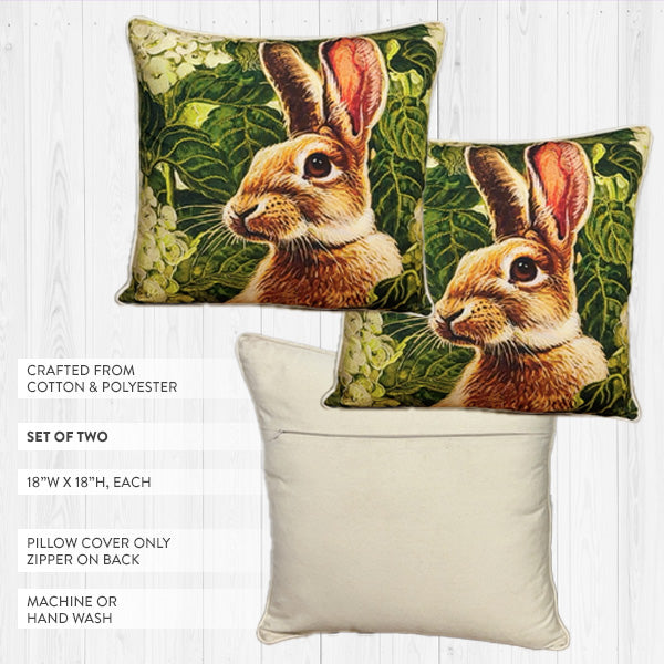 Easter Bunny Pillow Covers, Set of 2