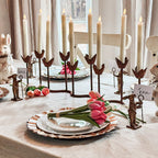 Vintage Distressed Gold Bunny Place Card Holders with Staff, Set of 4