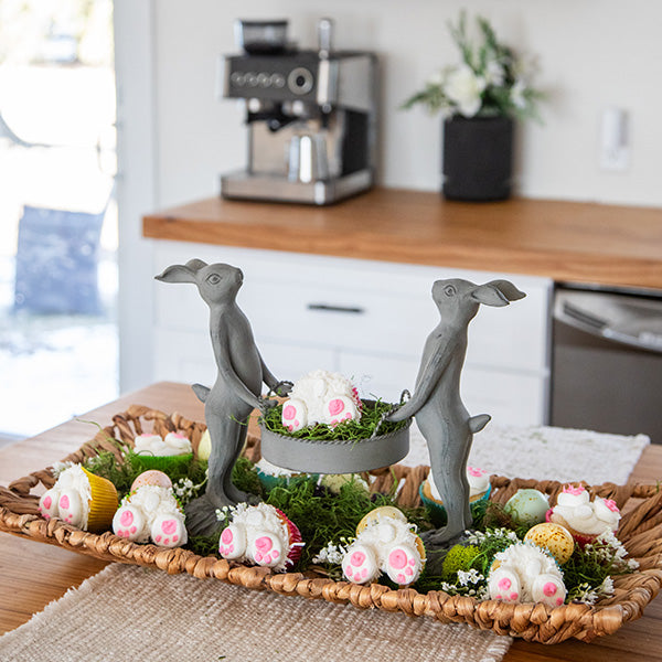 Standing Bunny Duo with Removable Tray | Indoor/Outdoor