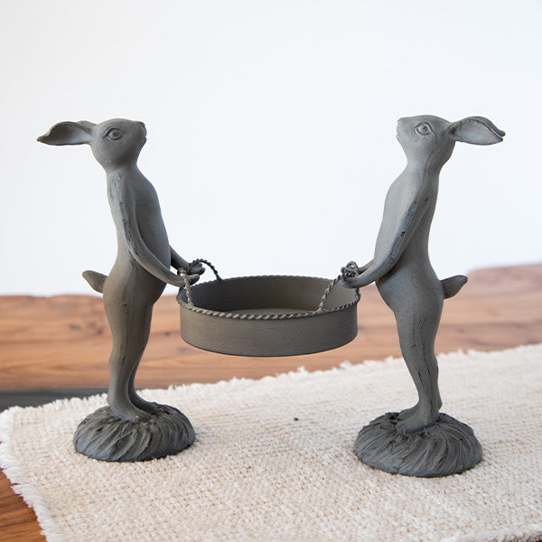 Standing Bunny Duo with Removable Tray | Indoor/Outdoor