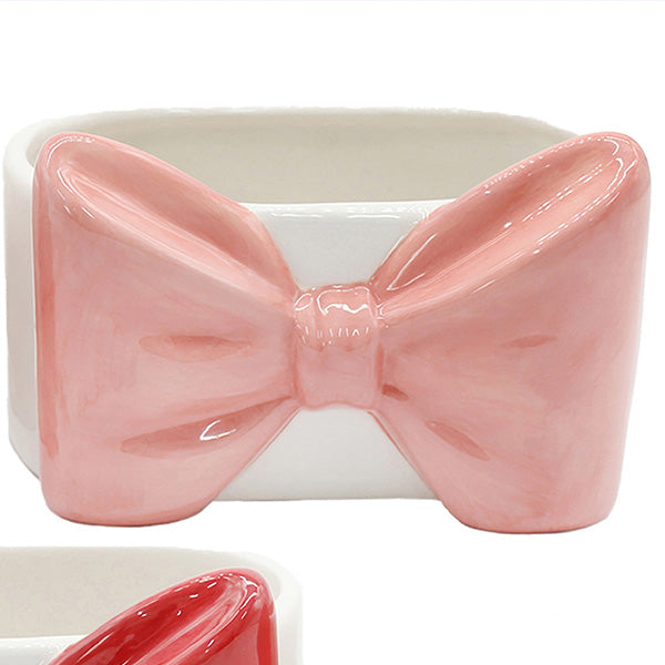 Coquette Bow Porcelain Planters, Set of 2 | Pink & Red