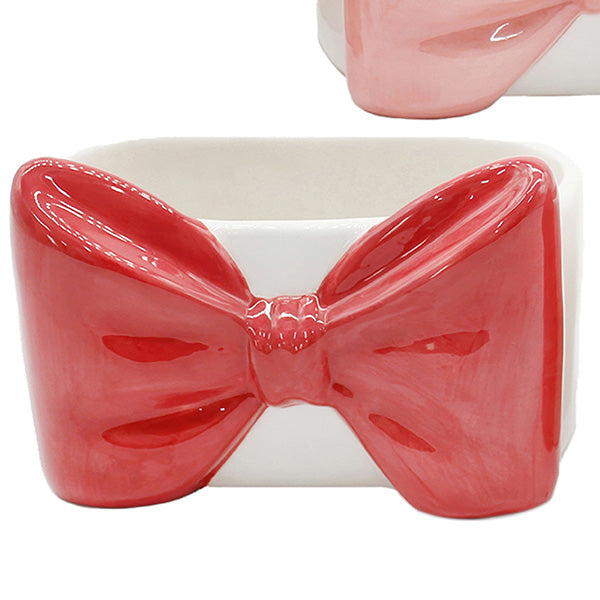Coquette Bow Porcelain Planters, Set of 2 | Pink & Red