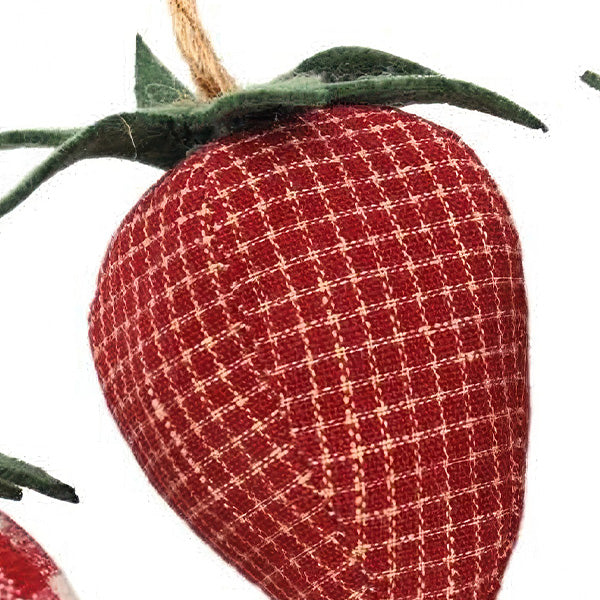 Fabric Strawberry Ornaments, Set of 4 | Farmhouse Spring Decor