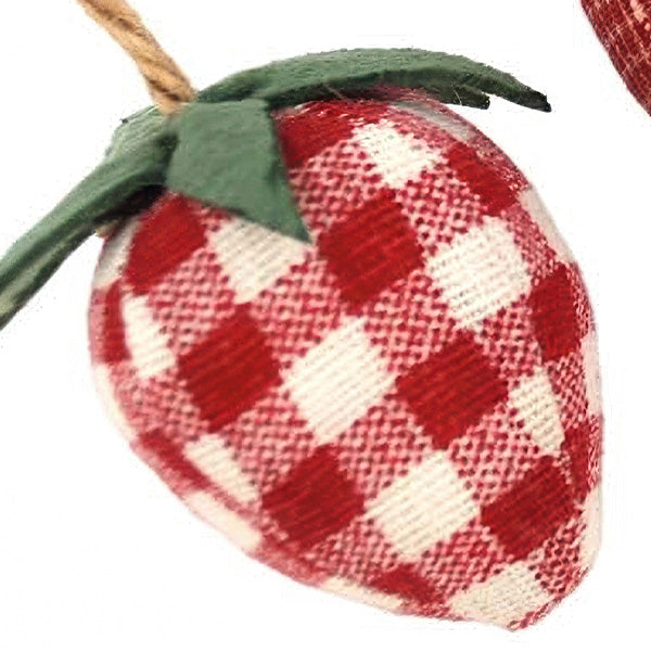 Fabric Strawberry Ornaments, Set of 4 | Farmhouse Spring Decor