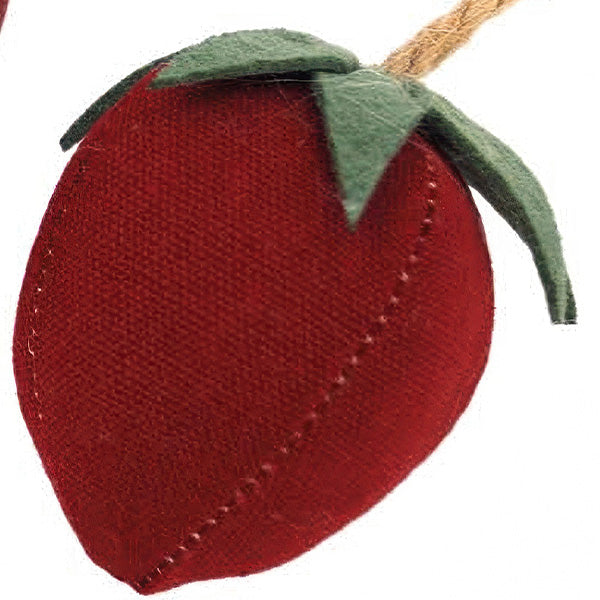 Fabric Strawberry Ornaments, Set of 4 | Farmhouse Spring Decor