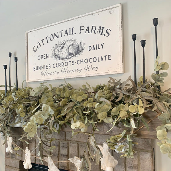 36 Inch Vintage Inspired Cottontail Farms Bunny Art